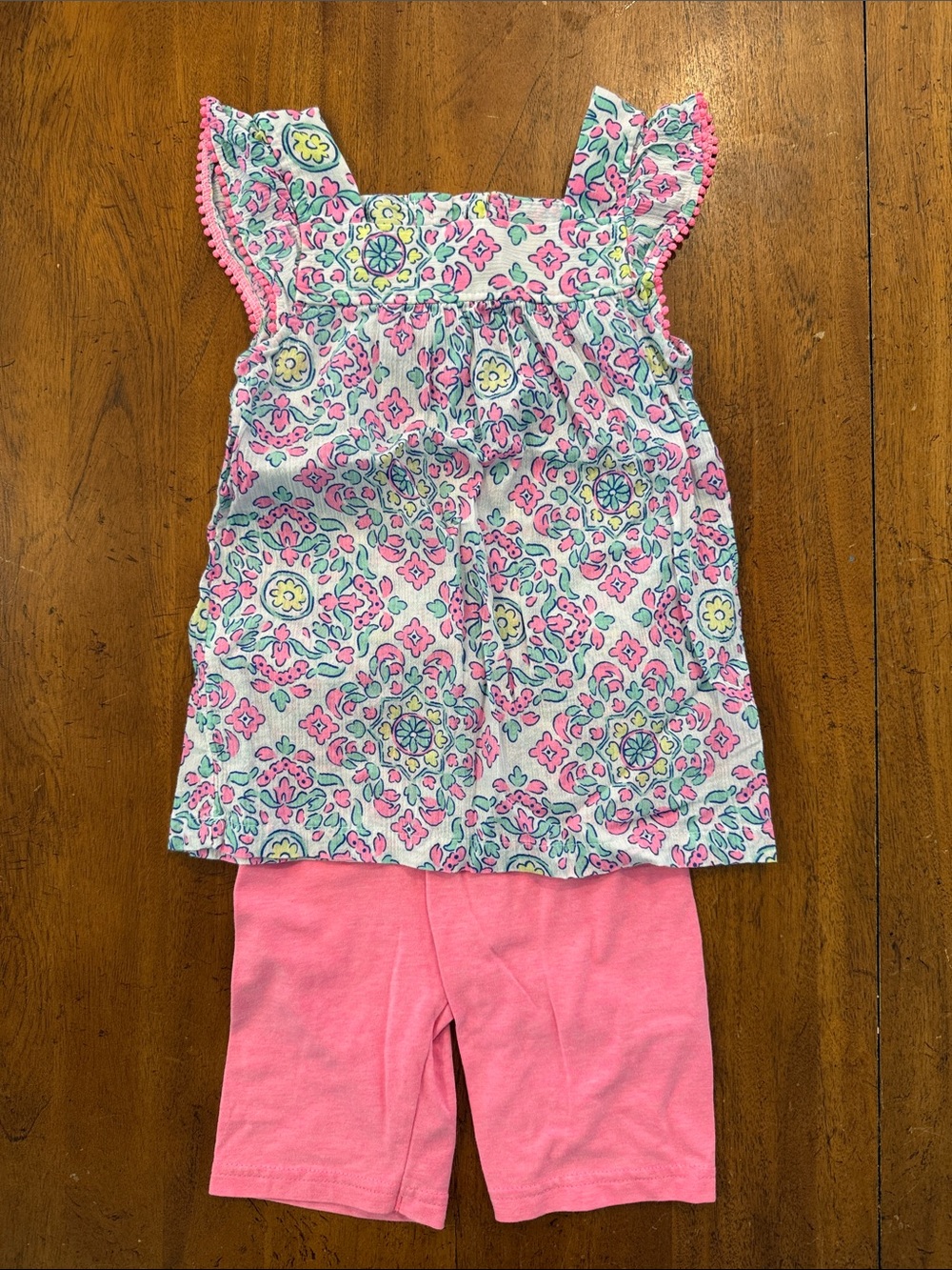 Carter's Pink Shorts with Floral Print Top